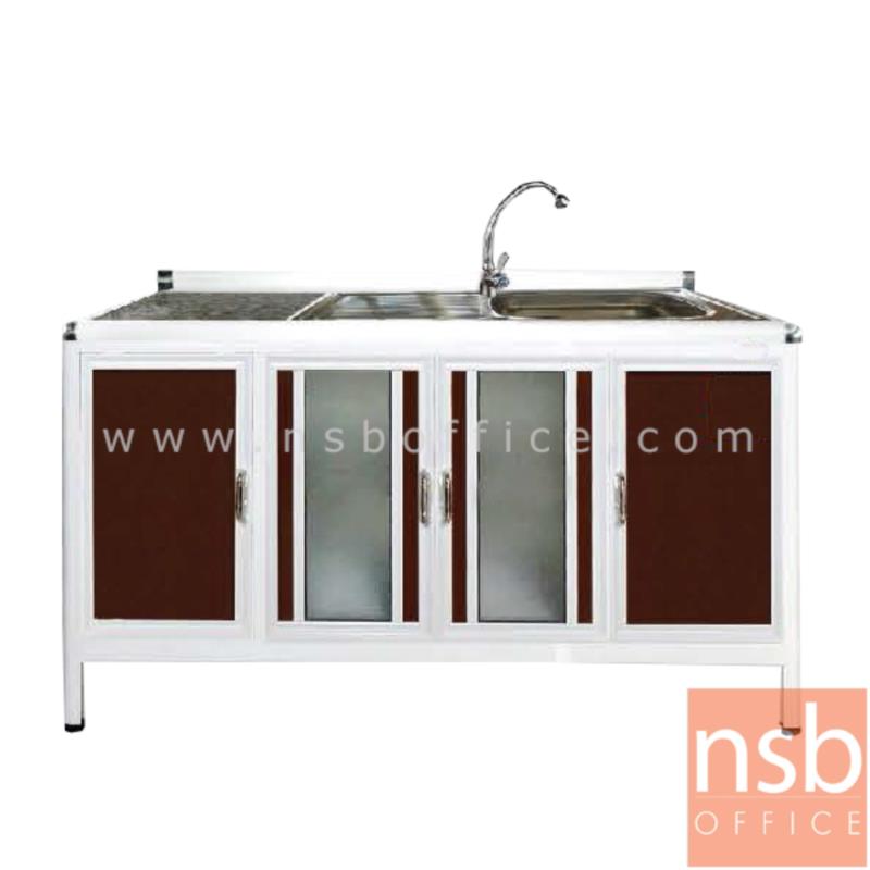 ตู้ครัวตอนล่างอลูมิเนียมอ่างซิงค์ 1 หลุม มีที่พักจาน กว้าง 160 ซม รุ่น GBPE 160 S   