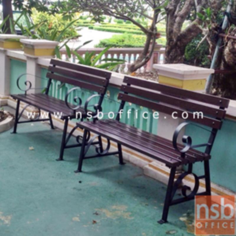 G08A023:เก้าอี้สนามไม้เต็ง โครงเหล็กแบน ทันสมัย รุ่น CD2  ขนาด 100W, 120W, 150W cm. 