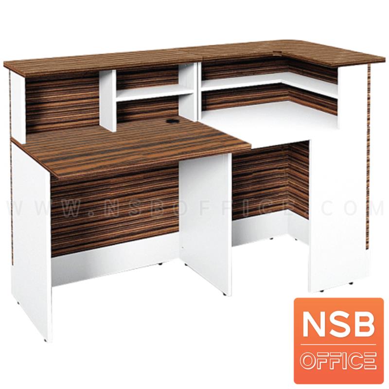 A11A052:เคาน์เตอร์ตัวเจ รุ่น J-Shape ขนาด 150W ,190W ,230W cm. เมลามีน สีซีบราโน่-ขาว