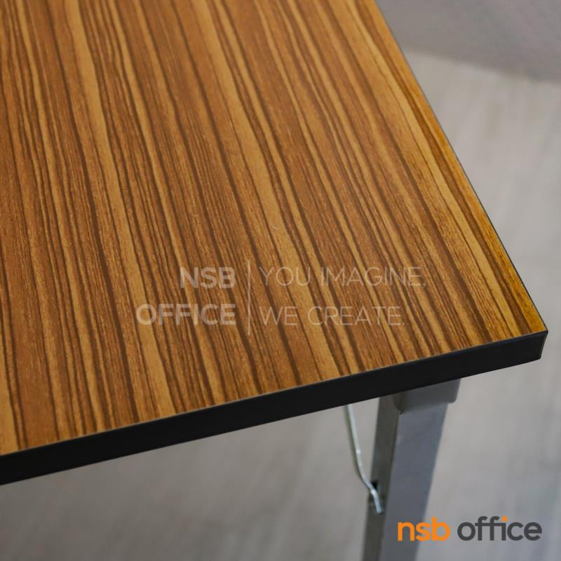 โต๊ะพับหน้าโฟเมก้าลายไม้ รุ่น navut (นาวุต)  ขาเหล็กชุบโครเมียม