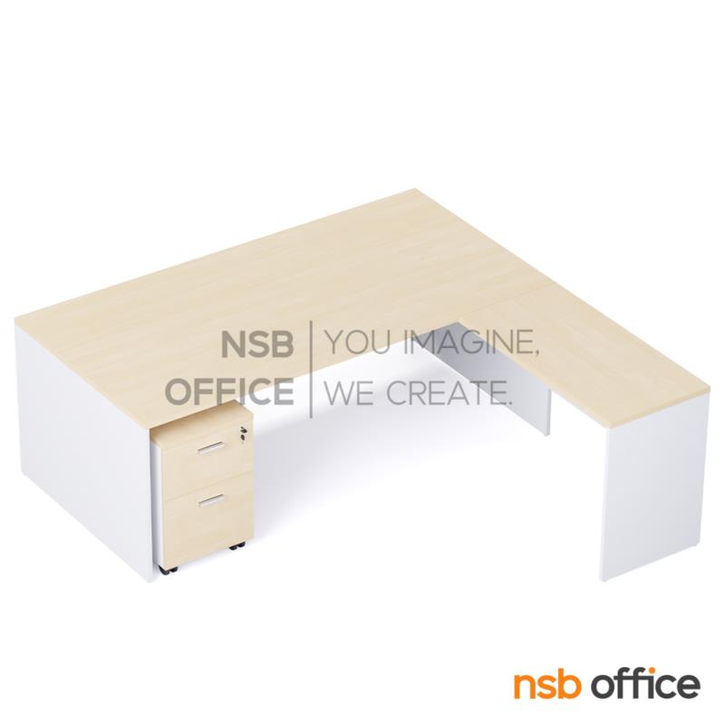 โต๊ะผู้บริหารตัวแอล รุ่น Revell (เรเวล) ขนาด 200W cm. พร้อมตู้ลิ้นชักล้อเลื่อน