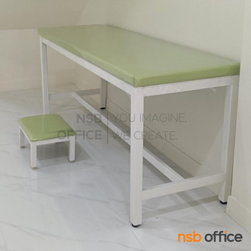 เตียงตรวจคนไข้ รุ่น Merlin ll (เมอร์ลิน 2)   ขนาด 180W cm. โครงขาเหล็กเหลี่ยม