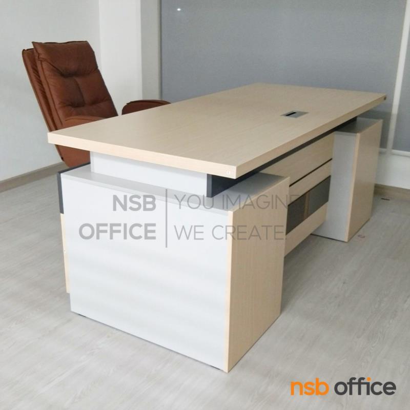 โต๊ะทำงานผู้บริหาร 2 ลิ้นชัก 2 บานเปิด รุ่น Noele (โนแอล) ขนาด 180W cm. เมลามีน