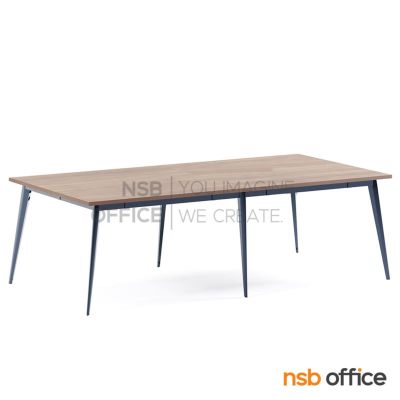 A05A196:โต๊ะประชุมทรงสี่เหลี่ยม รุ่น SKYLINE ขนาด 240W cm. ขาปลายเรียวหกเหลี่ยม สีเทาฟ้า