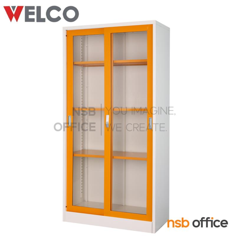 E30A008:ตู้บานเลื่อนกระจก สูง 91.7W*45.7D*183H cm. รุ่น WSLG72   