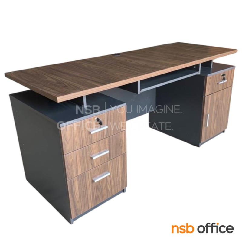 A13A221:โต๊ะทำงาน 4 ลิ้นชัก 1 บานเปิด รุ่น Fiction (ฟิคชั่น) ขนาด 160W cm. พร้อมถาดวางคีย์บอร์ด 