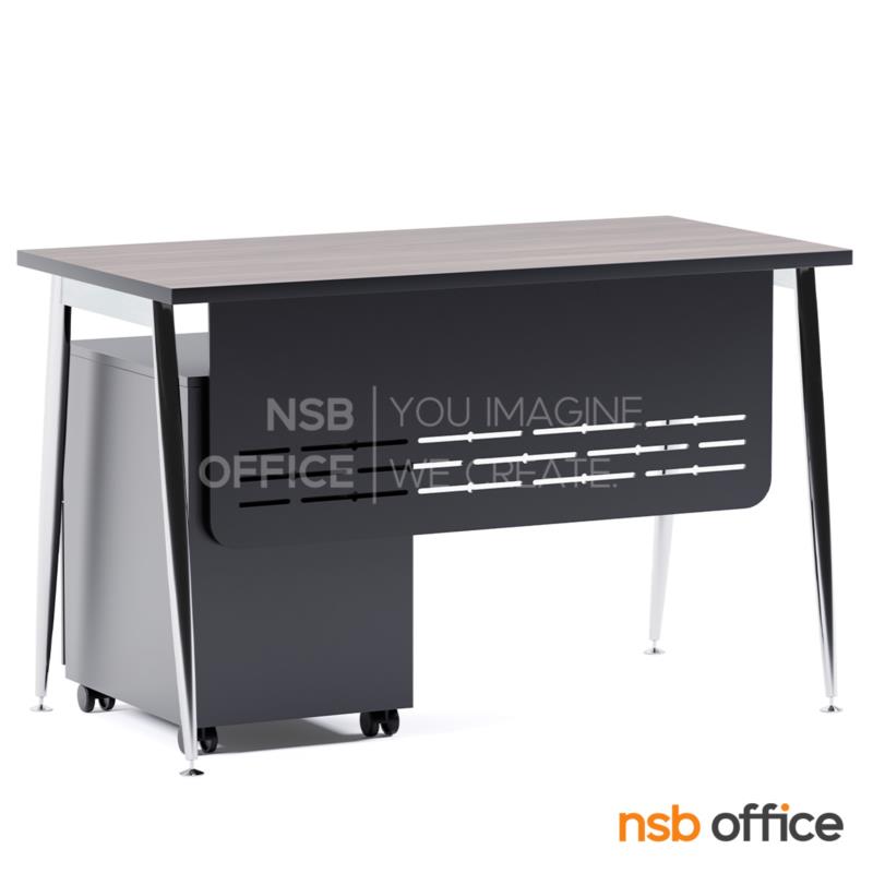 โต๊ะทำงาน รุ่น Denig (ดีนิก) ขนาด 120W, 150W cm. บังตาเหล็ก พร้อมตู้ลิ้นชักเหล็กล้อเลื่อน ขาเหล็ก