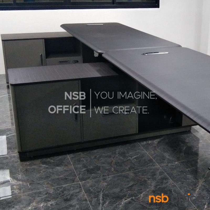 โต๊ะผู้บริหารตัวแอล รุ่น Bradley (แบรดลีย์) ขนาด 220W cm. พร้อมตู้ข้าง