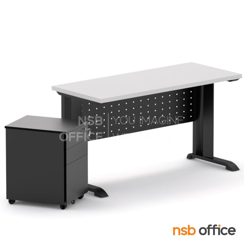 SETA010:ชุดโต๊ะทำงานโล่งบังตาเหล็ก พร้อมตู้เอกสารล้อเลื่อน รุ่น Ultimate x รุ่น Cinnamon  