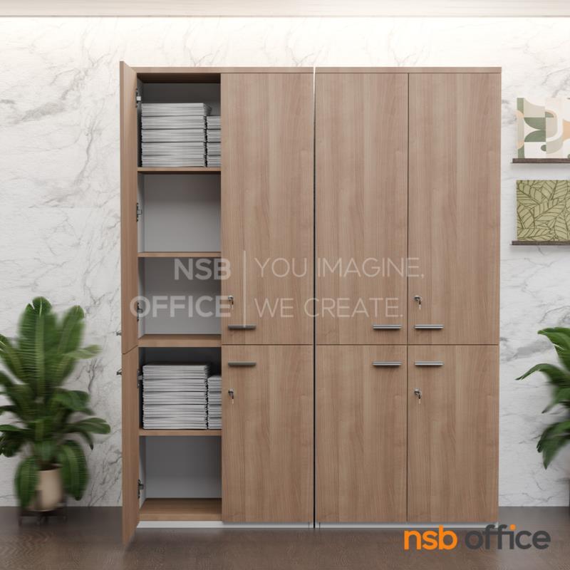 ตู้เอกสาร 5 ชั้น บนบานเปิดทึบ ล่างบานเปิดทึบ รุ่น Aday (อะเดย์) สูง 200 cm. เมลามีน