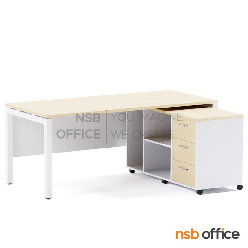 A16A102:โต๊ะผู้บริหาร 180W*80D cm รุ่น Belalian (เบลาเลี่ยน)  พร้อมตู้เอกสารล้อเลื่อน