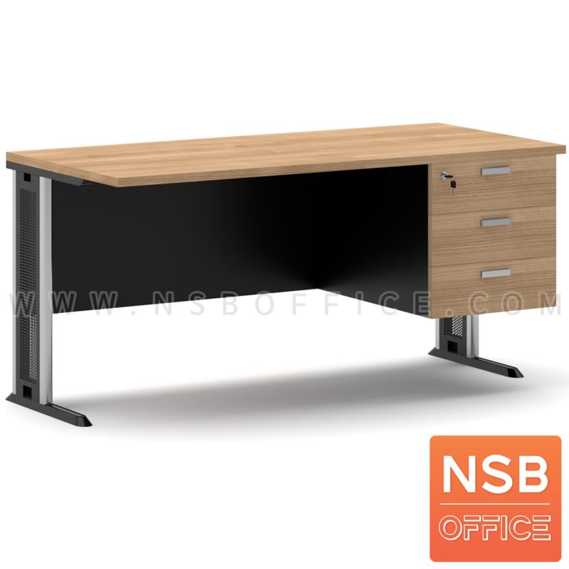 A10A047:โต๊ะทำงาน 3 ลิ้นชัก รุ่น Zeronic (ซีโรนิก) 120W ,135W ,150W (75D, 80D) cm.  ขาเหล็กตัวแอล