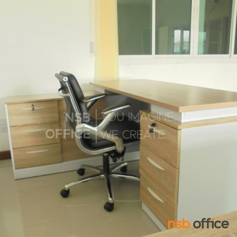 โต๊ะทำงานตัวแอลซ้าย รุ่น Bluebell (บลูเบล)  160W1*140W2 พร้อมตู้ข้าง