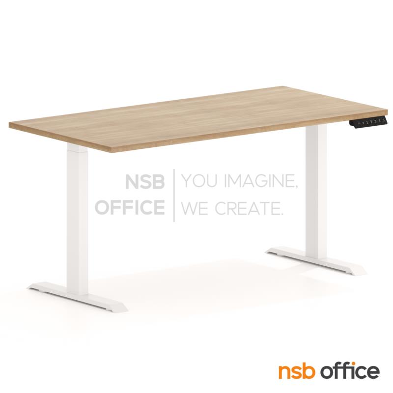 A44A009:โต๊ะทำงานปรับระดับ Sit 2 Stand ระบบไฟฟ้า รุ่น Flaxen 4 (แฟลกซ์เซ็น 4)  ขาเหล็กเหลี่ยม