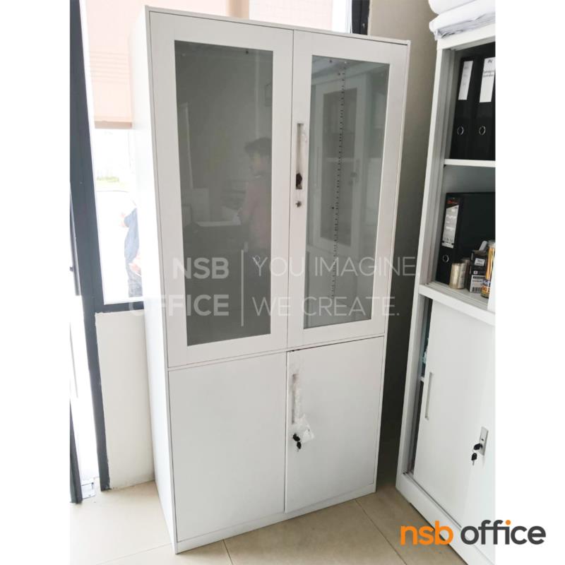ตู้เอกสารเหล็ก 4 บานเปิด รุ่น Whitestone ll ขนาด 90W*185H cm.  หนาพิเศษ 0.8mm (ผลิตสีขาว)