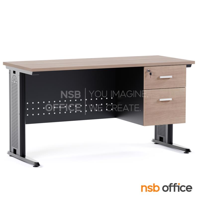 A10A095:โต๊ะทำงาน 2 ลิ้นชัก รุ่น Robert (โรเบิร์ต)  บังตาเหล็ก ขาเหล็ก