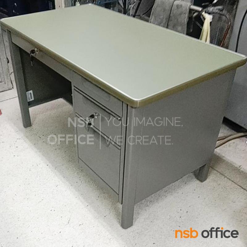 โต๊ะทำงาน 4 ลิ้นชักขากล่อง  รุ่น TTD ขนาด 3.5 ,4 ฟุต มือจับอลูมิเนียมพร้อมกุญแจล็อค