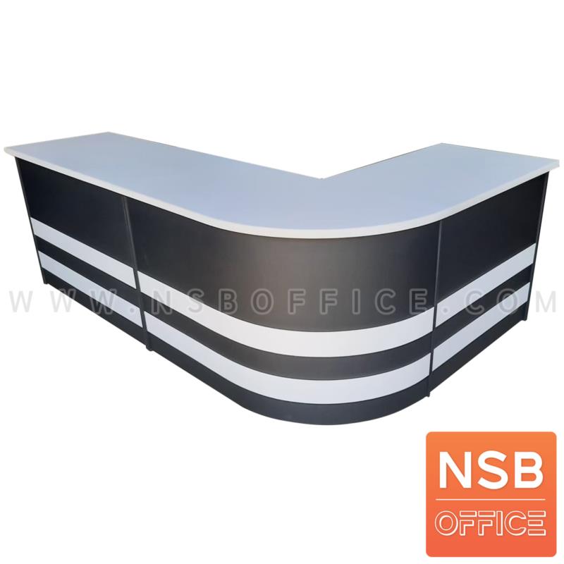 A11A100:เคาน์เตอร์ตัวแอลเตี้ย รุ่น Bever (เบเวอร์) ขนาด 220W1*135W2 cm. 4 ลิ้นชักใต้โต๊ะ