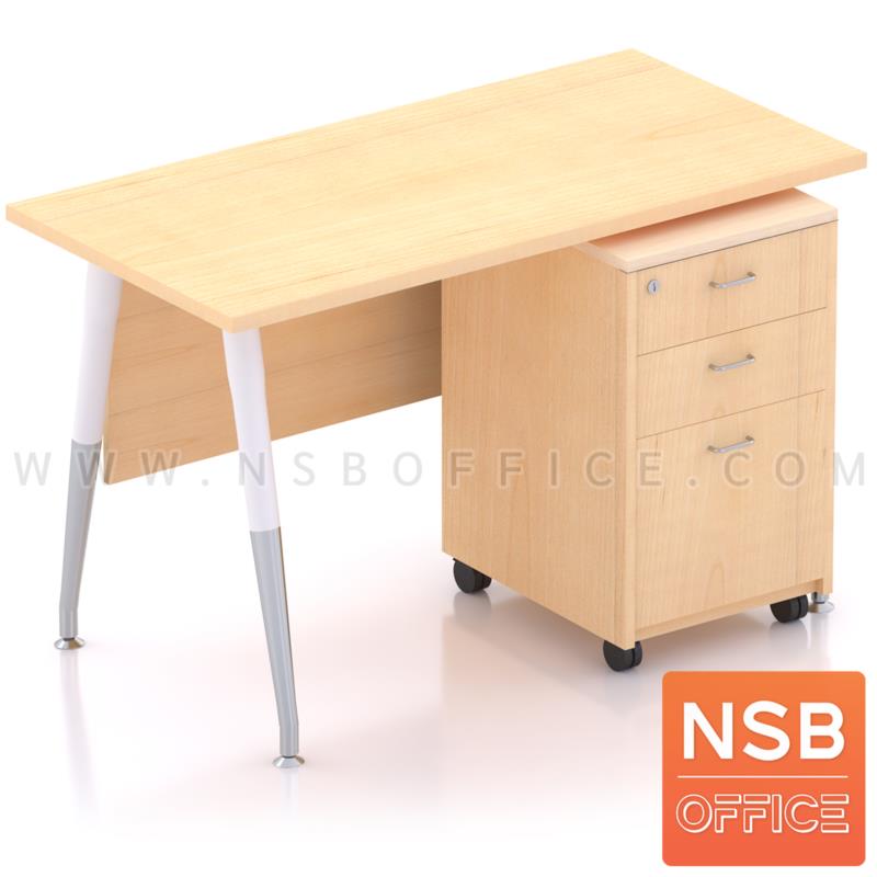 A39A002:โต๊ะทำงานพร้อมลิ้นชักไม้ล้อเลื่อน รุ่น Plantnery (แพลนเนอรี่) ขนาด 120W cm. มีบังตา ขาเหล็ก 