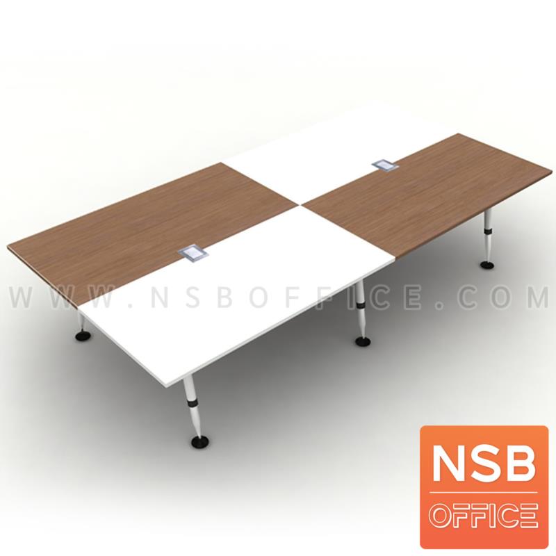 A22A007:โต๊ะประชุมทรงสี่เหลี่ยม 12 ที่นั่ง  รุ่น Panax (พาแน็กซ์) ขนาด 320W cm. พร้อมฝาเปิดปิดปลั๊กไฟบนโต๊ะ ขาเหล็ก