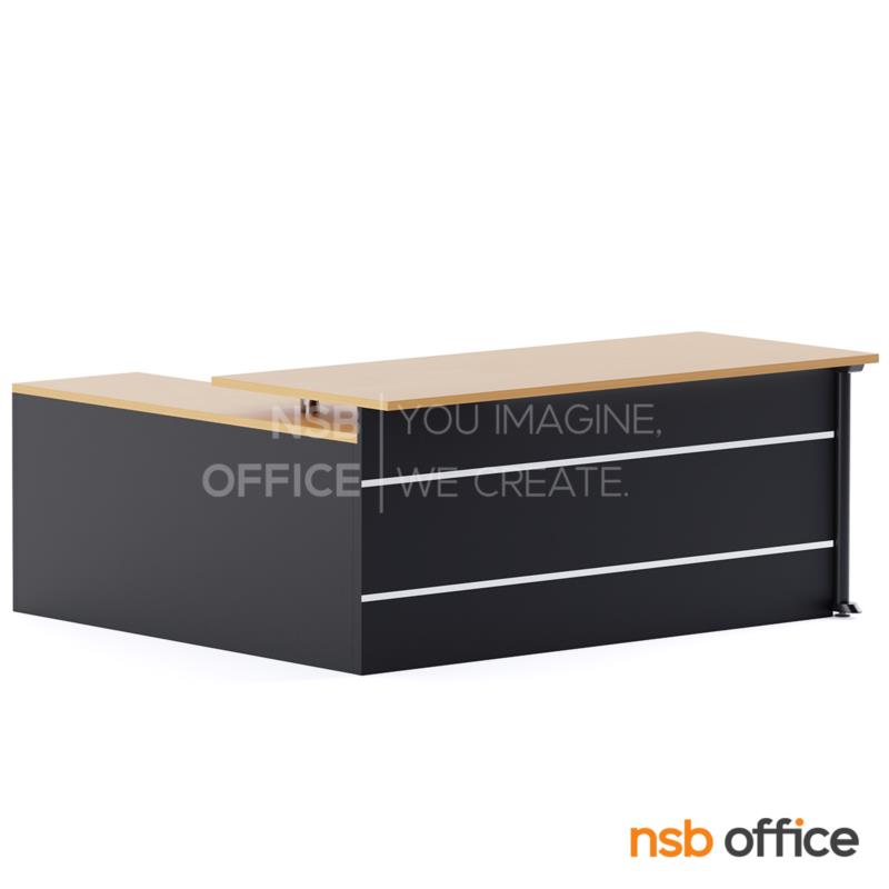 โต๊ะทำงานตัวแอล  รุ่น Quantix (ควอนทิกซ์) ขนาด 150W1 ,165W1 ,180W1*165W2 cm.  พร้อมตู้อเนกประสงค์ข้าง เมลามีน