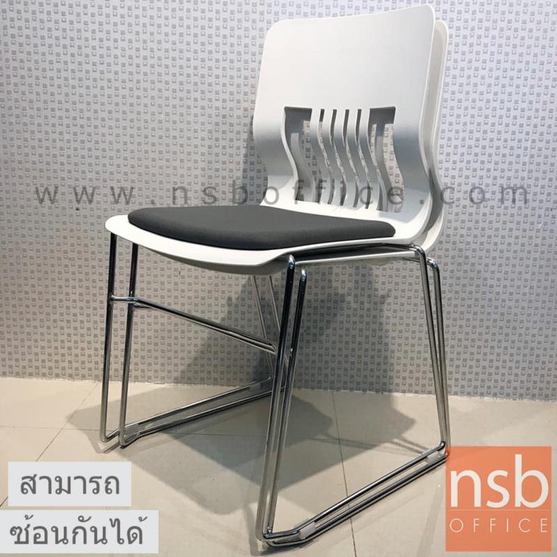 เก้าอี้อเนกประสงค์เฟรมโพลี่ รุ่น Wyndham (วินดัม)  ขาเหล็กเพลาตัน ชุบโครเมี่ยม