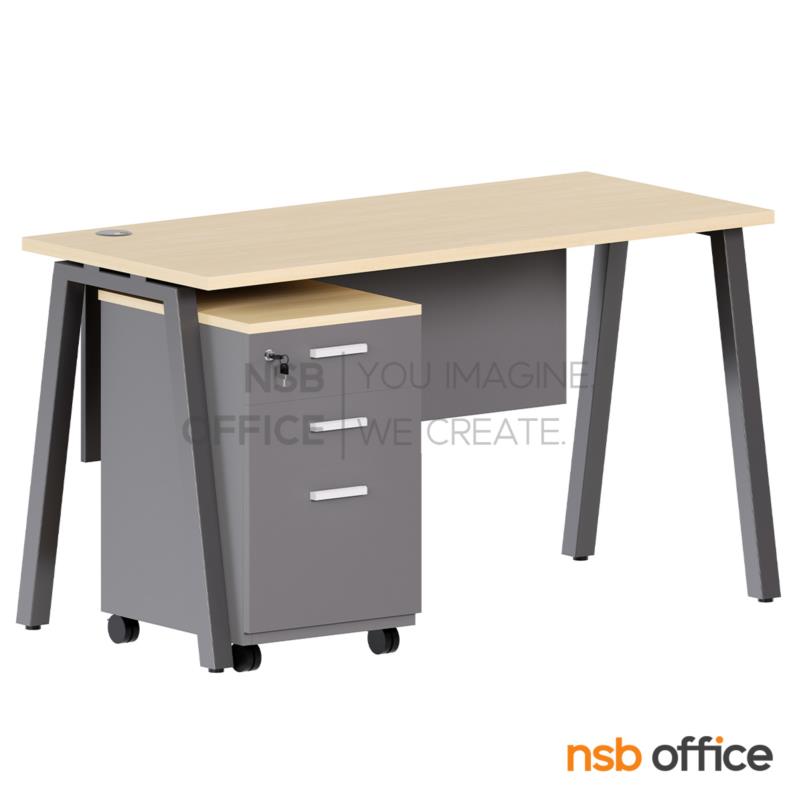 A10A161:โต๊ะทำงาน รุ่น Trevino (เทรวีโน) ขนาด 120W, 135W, 150W cm. บังตาไม้ ขาเหล็ก