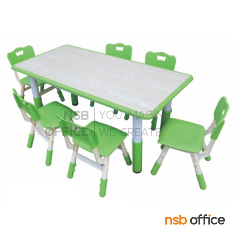 H01A022:ชุดโต๊ะและเก้าอี้นักเรียนสีสัน รุ่น Zynel (ซีเนล)  (โต๊ะ 1 + เก้าอี้ 6)