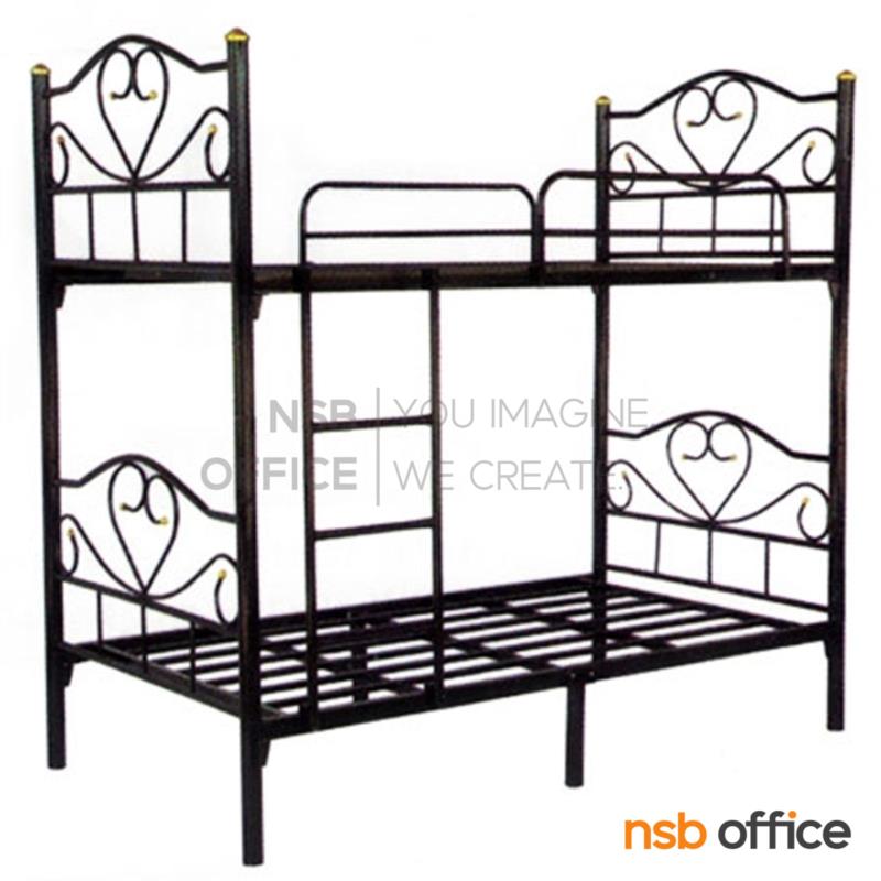 G11A001:เตียงเหล็ก 2 ชั้น ขนาด 3.5 ฟุต  หนาพิเศษ 0.9 mm สีดำ 
