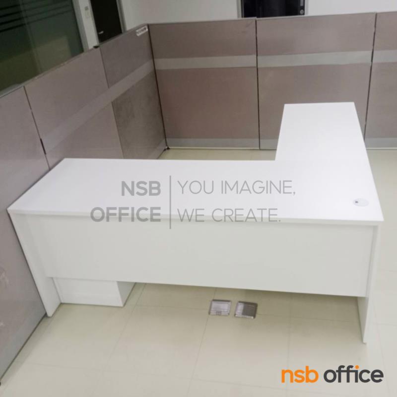 โต๊ะทำงานตัวแอล รุ่น Orianna (โอเรียนน่า) ขนาด 150W, 180W cm. พร้อมตู้ลิ้นชักใต้โต๊ะ