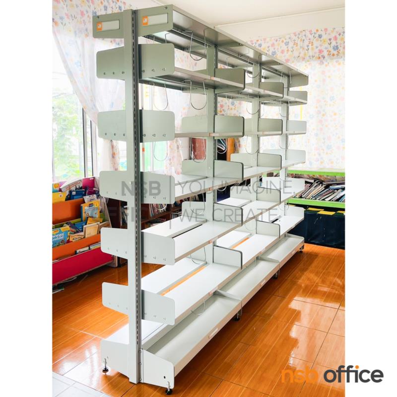 ชั้นห้องสมุด 6 ชั้นแบบ แบบ 3 ตอน  รุ่น TY-337  ขนาด 280W*49D*196.5H cm. 