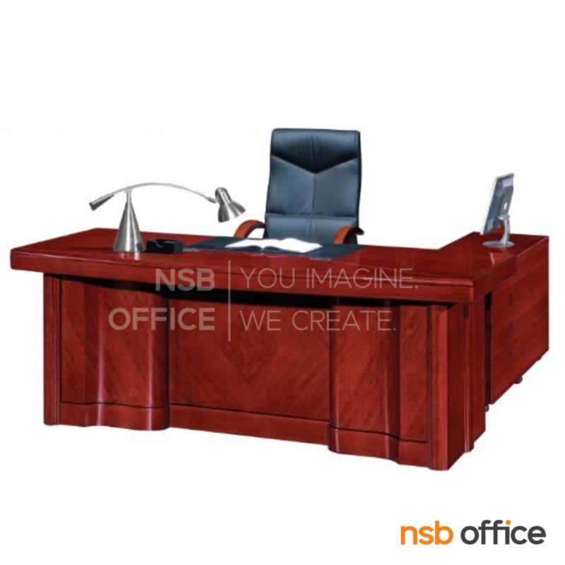 A06A132:โต๊ะผู้บริหารตัวแอล  รุ่น Judith (จูดิธ ) ขนาด 160W cm. พร้อมโต๊ะข้างและตู้
