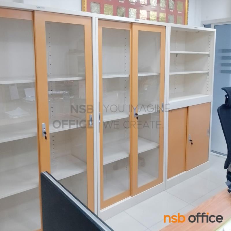 ตู้เอกสารเหล็ก บนโล่ง ล่างบานเลื่อนทึบ รุ่น Erline (เออไลน์) ขนาด 3, 4  ฟุต กุญแจล็อก