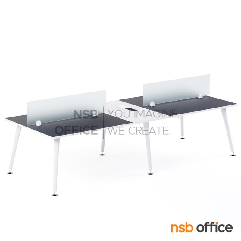 A27A124:ชุดโต๊ะทำงานกลุ่ม 4 ที่นั่ง สีทูโทน รุ่น Monica (โมนิก้า) ขนาด 300W*120D cm. พร้อมมินิสกรีนกระจก และป๊อปอัพ A27A124-3