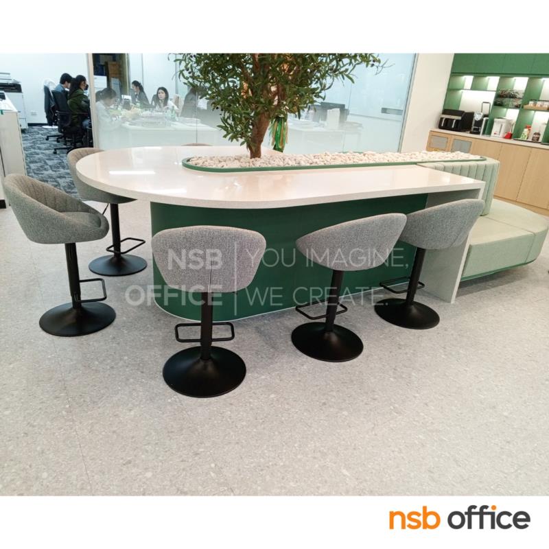 เก้าอี้บาร์สูงโมเดิร์น รุ่น Saintin (เซนต์ติน)  โครงขาเหล็กพ่นสีดำ