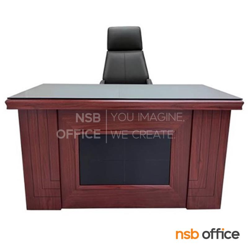 A06A165:โต๊ะผู้บริหารทรงตรง  รุ่น Harvin (ฮาร์วิน) ขนาด 140W , 160W cm. พร้อมตู้ลิ้นชักและรางคีย์บอร์ด
