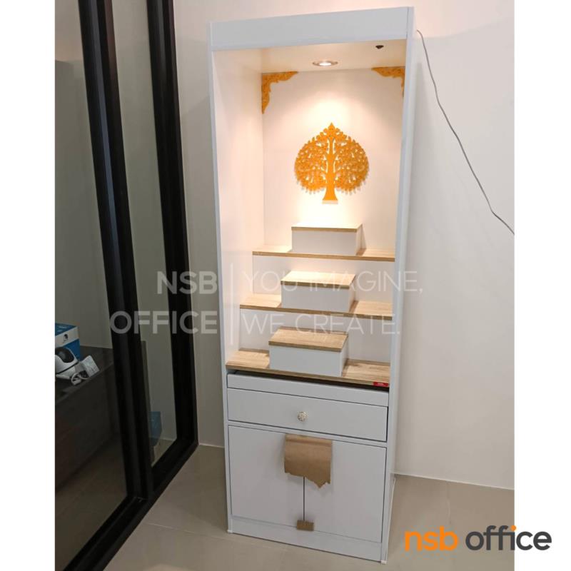 โต๊ะหมู่บูชา มีไฟในตัว  รุ่น อิงอร ขนาด 60W cm. สีโซลิต/ขาว