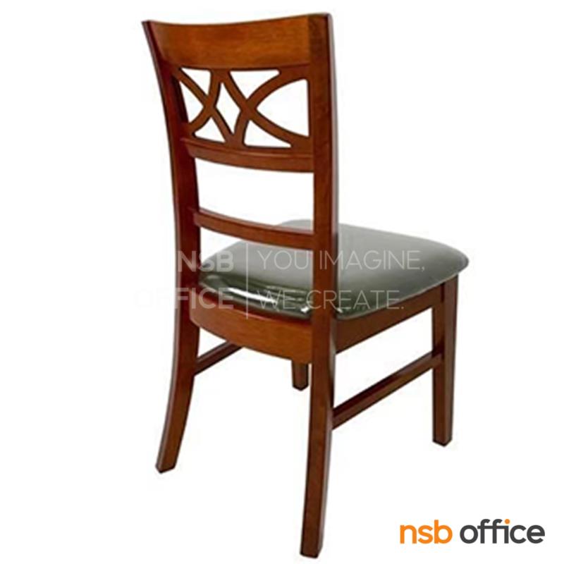 เก้าอี้ไม้ยางพาราที่นั่งหุ้มหนังเทียม  รุ่น Venita (เวนิตา)  