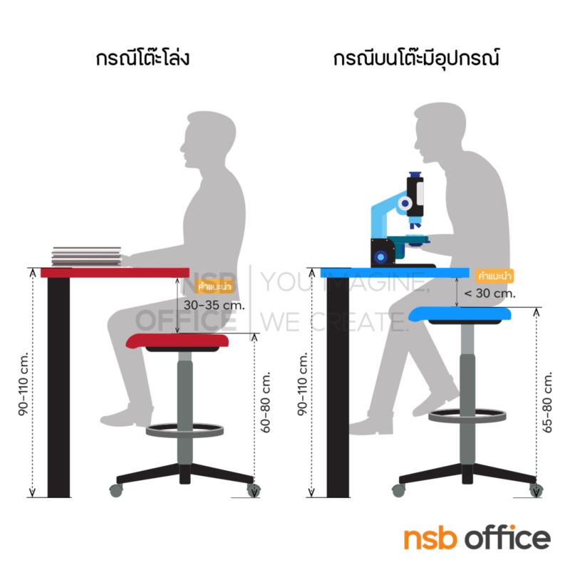 เก้าอี้บาร์ที่นั่งเหลี่ยมล้อเลื่อน รุ่น Harber (ฮาร์เบอร์)  ขาเหล็กพ่นดำ