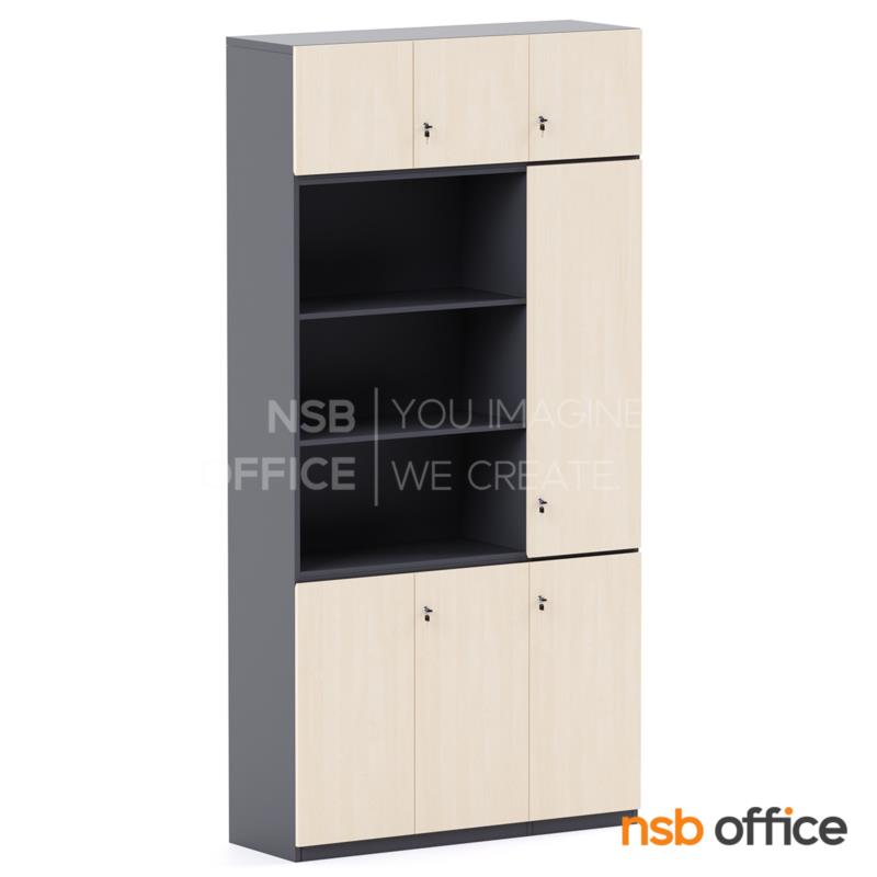 C17A009:ตู้เอกสาร 7 บานเปิด 3 ช่องโล่ง รุ่น Bronzino (บรอนซิโน) ขนาด 120W*240H cm. เมลามีน