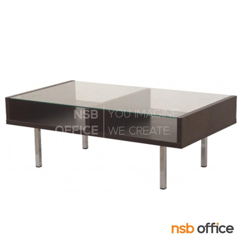 B13A246:โต๊ะกลางโซฟากระจกใส  รุ่น Mirch (มิร์ช) ขนาด 105W cm.  โครงไม้