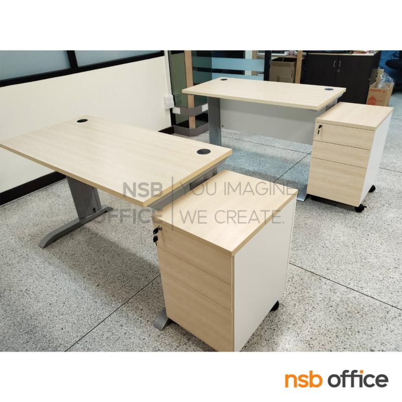 โต๊ะทำงาน รุ่น MN-VH ขนาด 120W cm. พร้อมลิ้นชักล้อเลื่อน ขาเหล็ก
