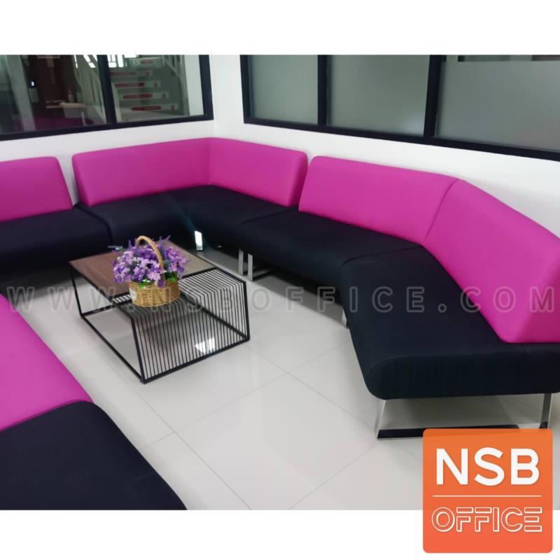 โซฟารับแขกตัวแอล รุ่น SF-920C มีพนักพิง ขาเหล็กชุบโครเมี่ยม 