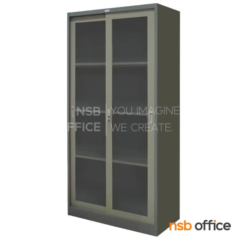 ตู้เหล็กบานเลื่อนกระจกสูง 185 ซม. รุ่น ZINGULAR-ZDG-1886 มี 3 แผ่นชั้น   