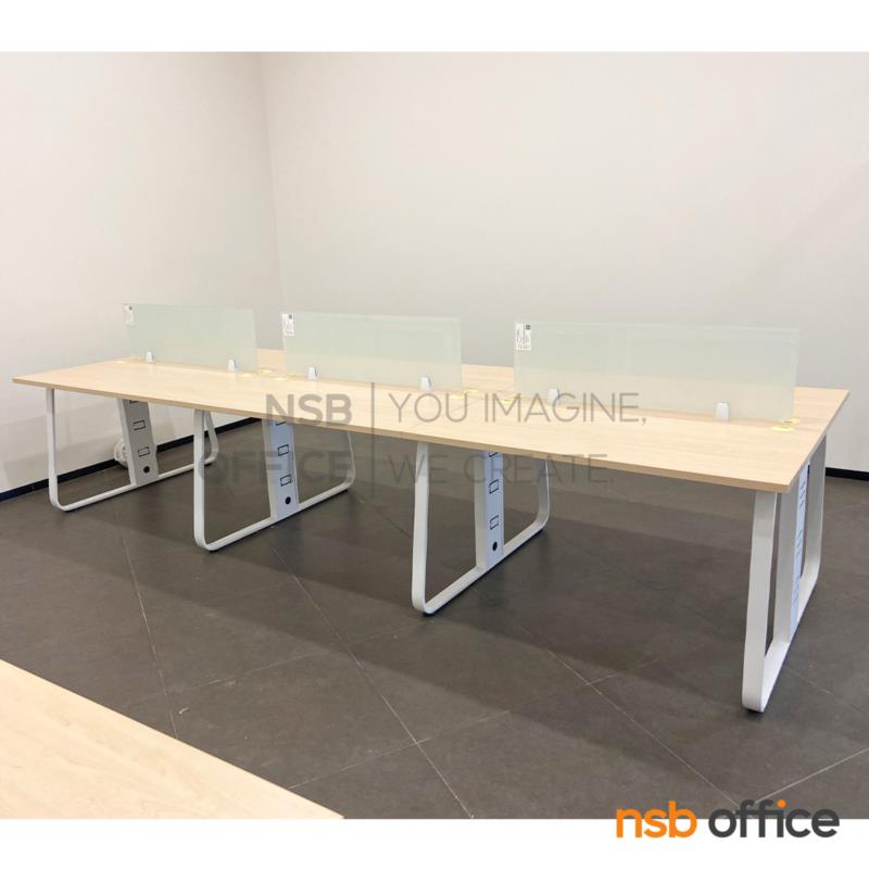 ชุดโต๊ะทำงานกลุ่ม  รุ่น Lenka 1 (เล็งกา 1) 4, 6  ที่นั่ง พร้อมมินิสกรีน ขาเหล็ก