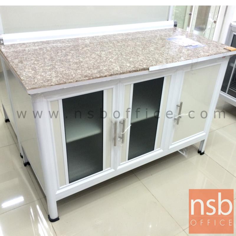 ตู้ครัวตอนล่างอลูมิเนียมหน้าเรียบกว้าง 120 ซม   