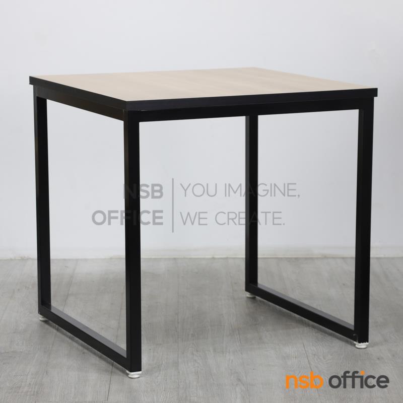 C12A057:โต๊ะปฏิบัติการหน้าท็อปเมลามีน รุ่น Rouxga (รูซก้า) ขนาด 75W cm.  โครงขาเหล็กสีดำ