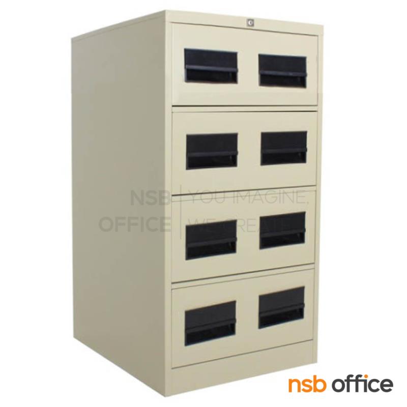 E16A001:ตู้เก็บบัตร 4 ลิ้นชัก 54.1W*61.6D*80.7H cm   (บัตรขนาด 5"*8" นิ้ว)