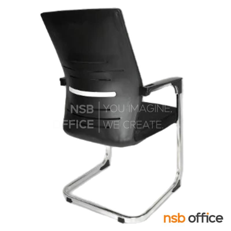 เก้าอี้รับแขกขาตัวซีหลังเน็ต รุ่น Shuno (ชูโน่)  ขาเหล็กชุบโครเมี่ยม (ขายยกกล่องจำนวน 5 ตัว)