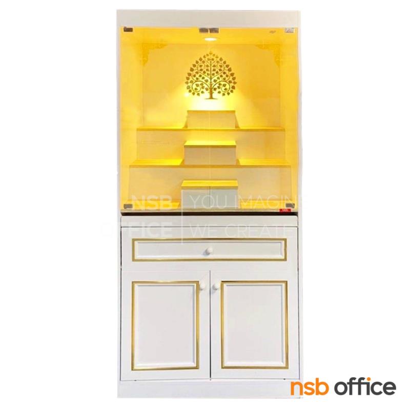 G18A018:โต๊ะหมู่บูชา มีไฟในตัว รุ่น รุ่งอรุณ ขนาด 80W cm. สีโซลิต/ขาว